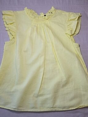 Marc New York Linen Cotton Blend Keyhole Pullover Blouse Women's S